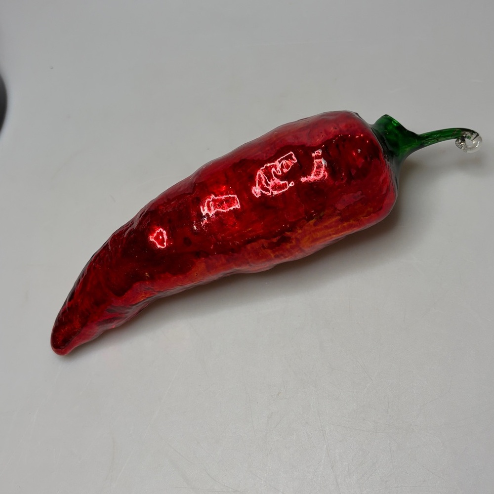 Vintage Dept 56 Mercury Glass Handblown Chili Pepper 9” Ornament